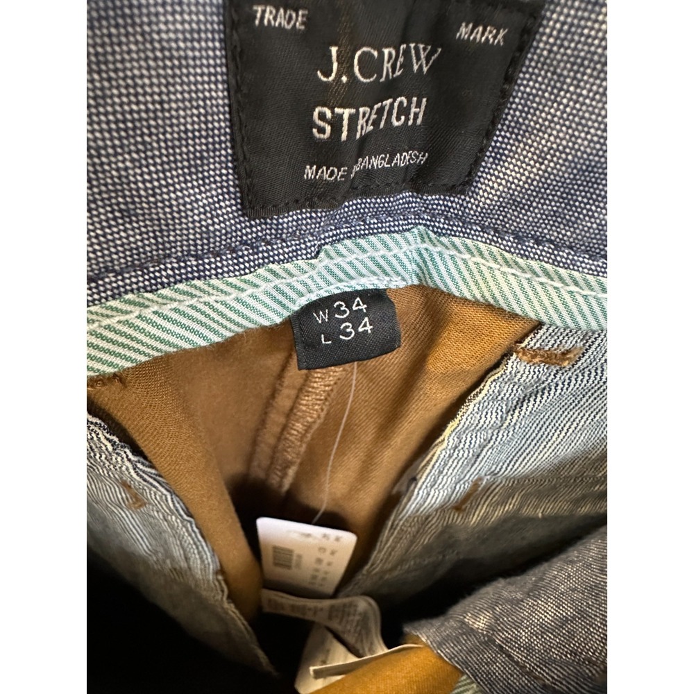 New J.Crew 250 Skinny Fit Stretch Chino Pants Men's Size 34 x 34 Brown Khaki - Picture 5 of 13